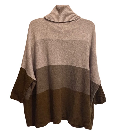 LOFT Cowl Neck Cotton Poly Blend Sweater Pockets XL - Picture 3 of 4